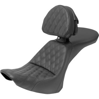 SADDLEMEN Explorer Seat - Lattice Stitched - Backrest - FLSTN Explorer Seat - Team Dream Rides