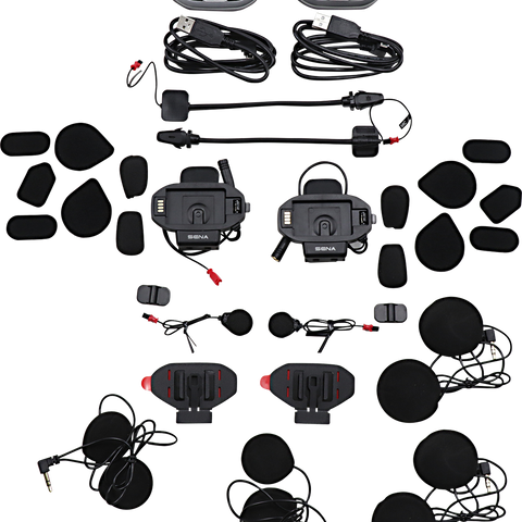 SENA SF4 Bluetooth Headset - 4-Way Intercom, Dual Pack with Dual Speakers