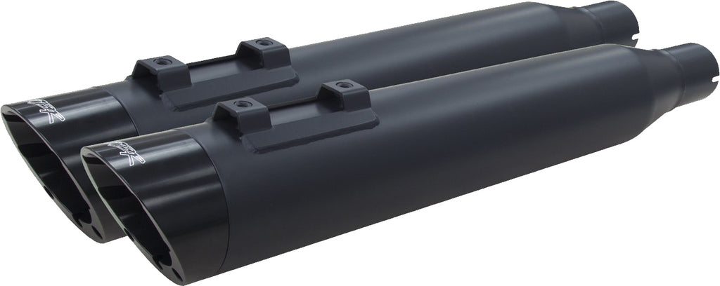 TBR Comp S Slip-On Exhaust for Harley-Davidson FLRT, FLHTCUL, FLTRXS, and More – Black Slash Endcap