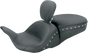 MUSTANG Lowdown Seat with Driver Backrest - Chrome Studded 79704 - Team Dream Rides