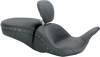 MUSTANG Lowdown Seat with Driver Backrest - Black Studded 79705 - Team Dream Rides