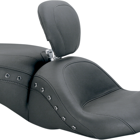 MUSTANG Lowdown Seat with Driver Backrest - Black Studded 79705 - Team Dream Rides