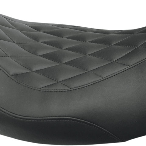 MUSTANG Seat - Wide Tripper* Solo - without Backrest - Diamond - Black 76694 - Team Dream Rides