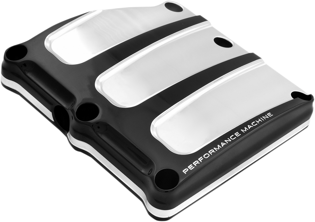 PERFORMANCE MACHINE (PM) Transmission Cover - Platinum Cut* - Scallop 0203-2018-BMP