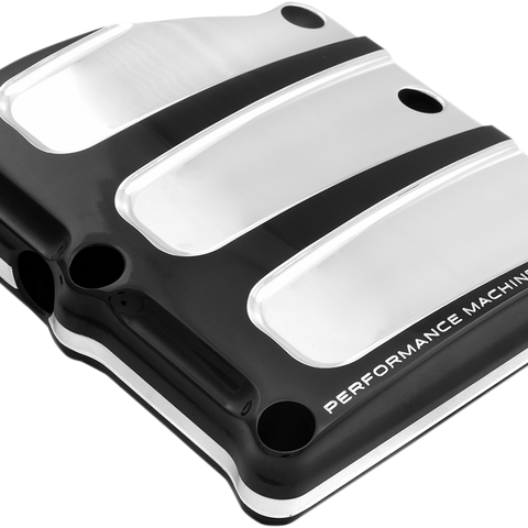 PERFORMANCE MACHINE (PM) Transmission Cover - Platinum Cut* - Scallop 0203-2018-BMP - Team Dream Rides