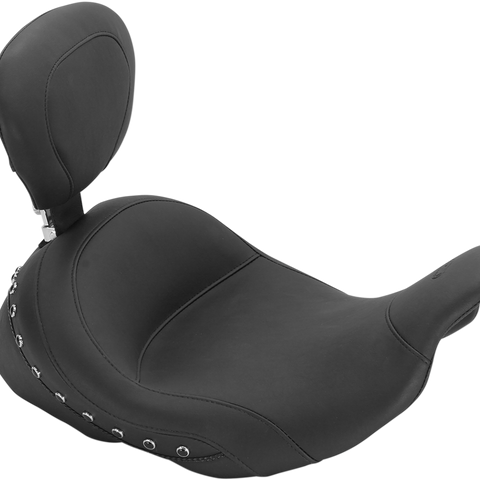 MUSTANG Lowdown Vintage Seat with Driver Backrest - Black Studded 79912 - Team Dream Rides