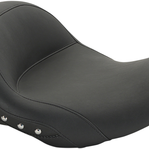 MUSTANG Lowdown Seat with Driver Backrest - Chrome Studded 76079 - Team Dream Rides