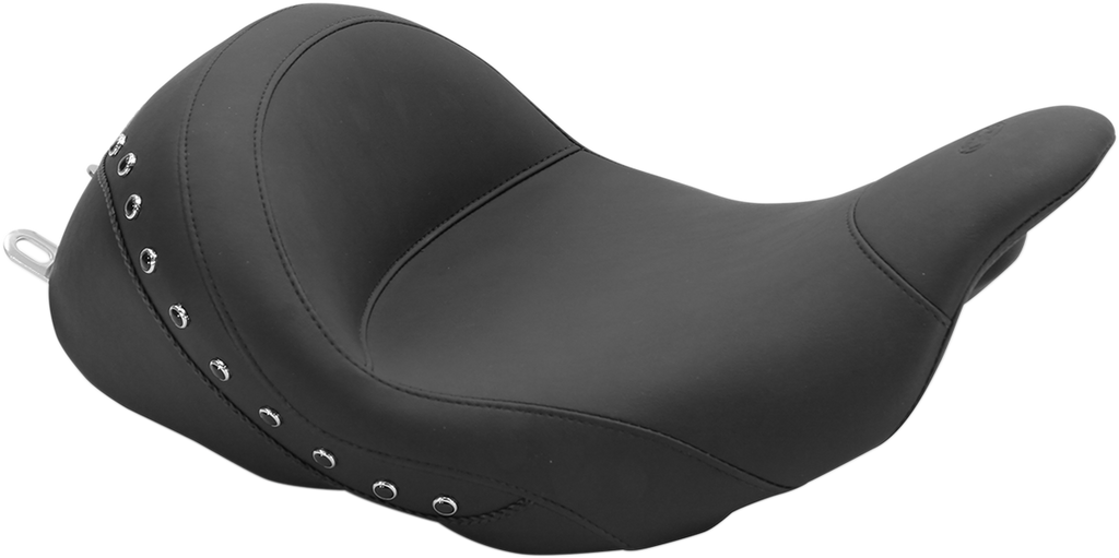 MUSTANG Lowdown Seat with Driver Backrest - Black Studded 76082 - Team Dream Rides