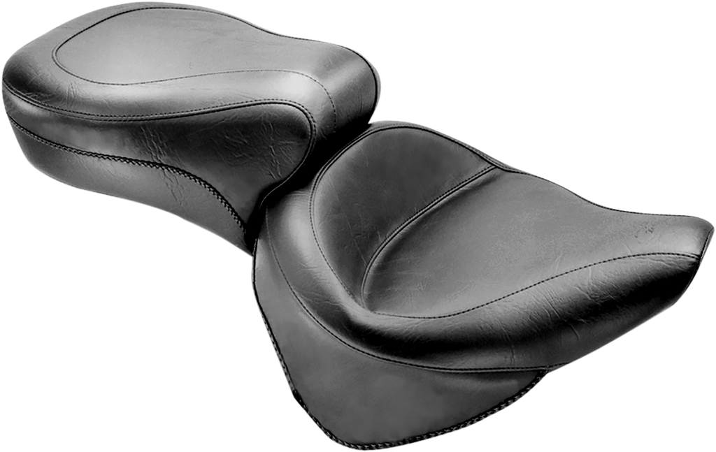 MUSTANG Vintage Style Seat - Wide - Smooth - Black - Softail 75735 - Team Dream Rides