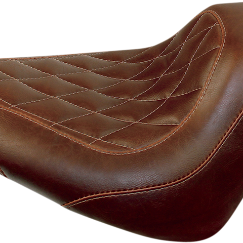 MUSTANG Seat - Wide Tripper* Solo - without Backrest - Diamond - Brown 76766 - Team Dream Rides