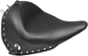 MUSTANG Wide Solo Seat - With Backrest - Black - Studded W/Concho 79915 - Team Dream Rides