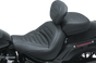 MUSTANG Max Profile Solo Touring Seat - with Driver Backrest - Black - Trapezoid Stitch - FXFB/FXFBS 79334 - Team Dream Rides