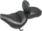 MUSTANG Max Profile Solo Touring Seat - with Driver Backrest - Black - Original - FLHC/FLDE 79330 - Team Dream Rides