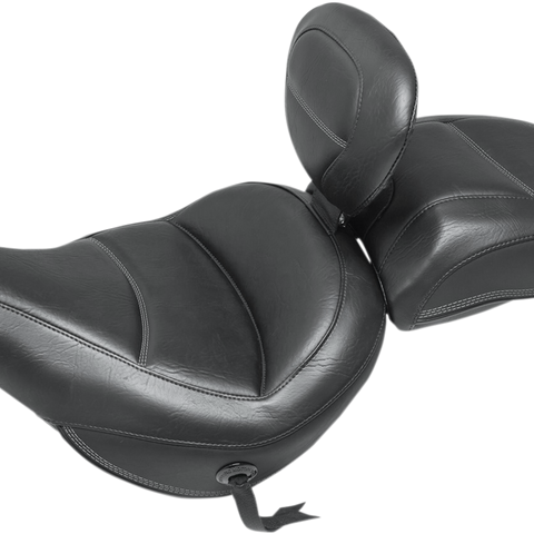 MUSTANG Max Profile Solo Touring Seat - with Driver Backrest - Black - Original - FLHC/FLDE 79330 - Team Dream Rides