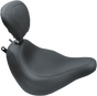 MUSTANG Seat - Wide Tripper* Solo - with Backrest - Smooth - Black 79332 - Team Dream Rides