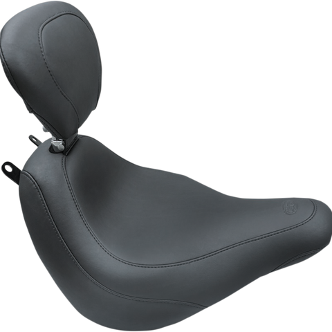MUSTANG Seat - Wide Tripper* Solo - with Backrest - Smooth - Black 79332 - Team Dream Rides
