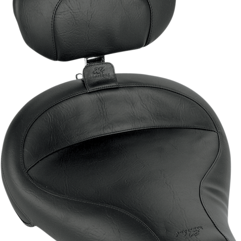 MUSTANG Wide Solo Seat - With Backrest - Vintage - Black - Smooth - FXDWG '96-'03 79129 - Team Dream Rides