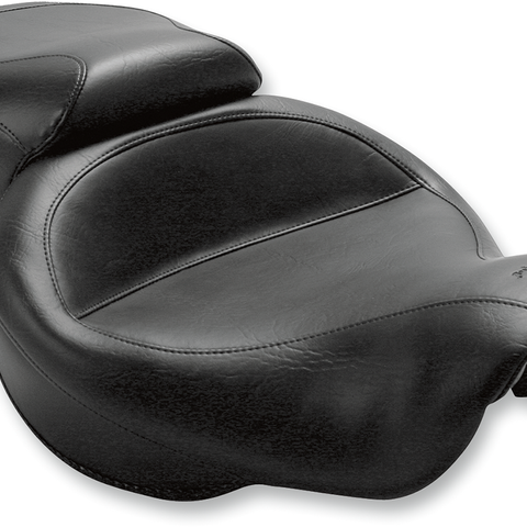 MUSTANG Vintage Style Seat - Wide - Smooth - Black - Dyna 75535 - Team Dream Rides