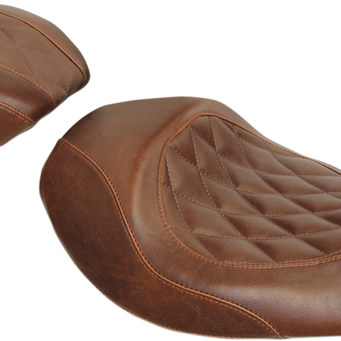 MUSTANG Wide Tripper Forward Solo Seat - Brown - Diamond 76711 - Team Dream Rides