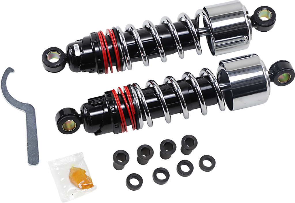 Burly Brand Slammer Plus Shocks - 10.5 Inch, Chrome Finish, Part B28-1205