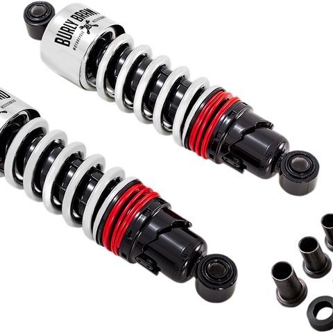 BURLY BRAND Slammer Plus Shocks - 10.5 Inch Chrome (Part B28-1204) for FLH Models