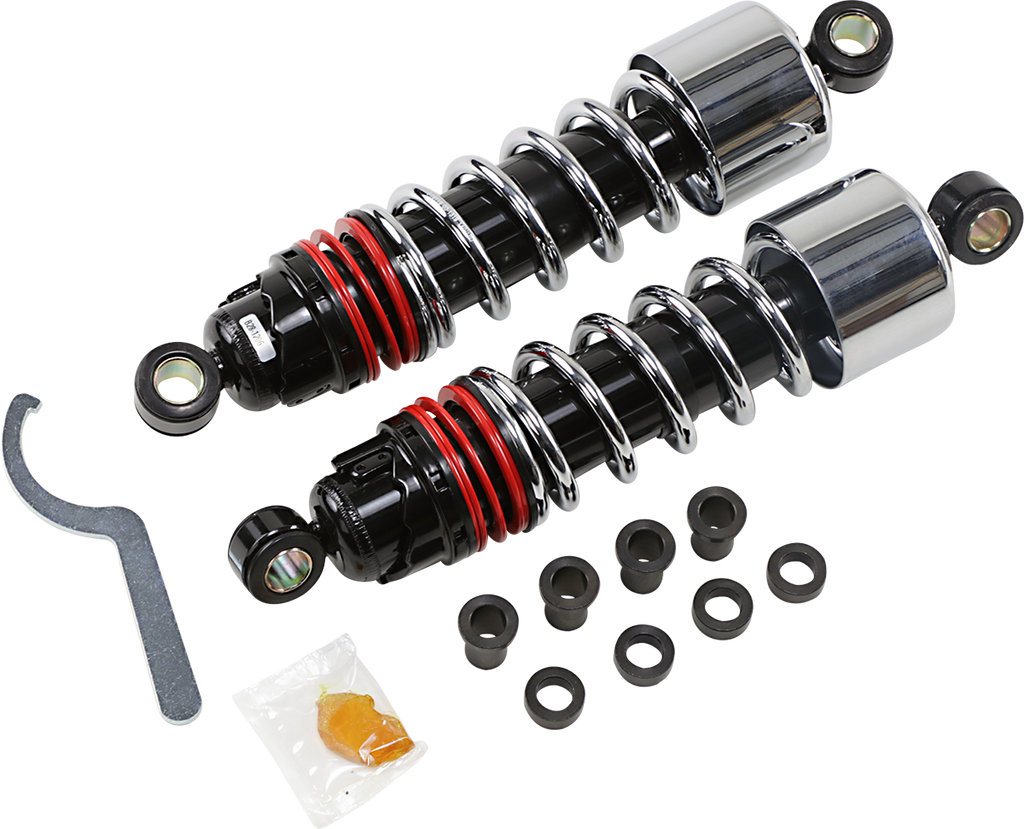Burly Brand Slammer Plus Shocks - 10.5 Inch Chrome Suspension for Enhanced Ride Performance