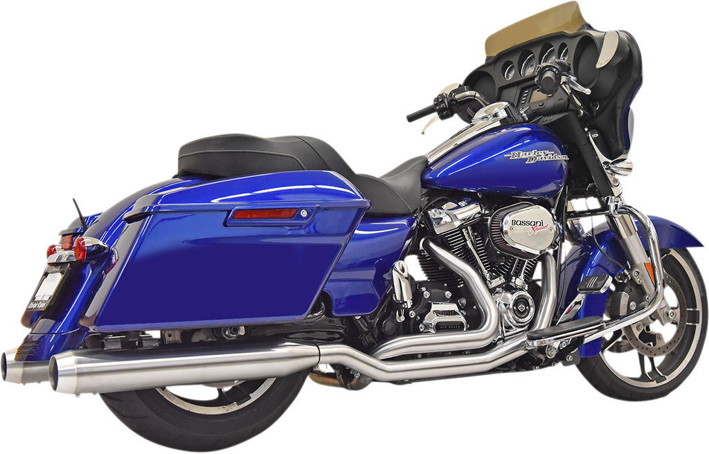 BASSANI XHAUST True Dual Exhaust System 1F66SS Stainless Steel for M8 Motorcycles