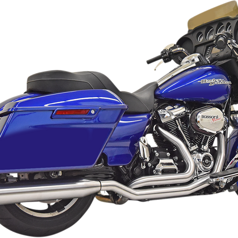 BASSANI XHAUST True Dual Exhaust System 1F66SS Stainless Steel for M8 Motorcycles