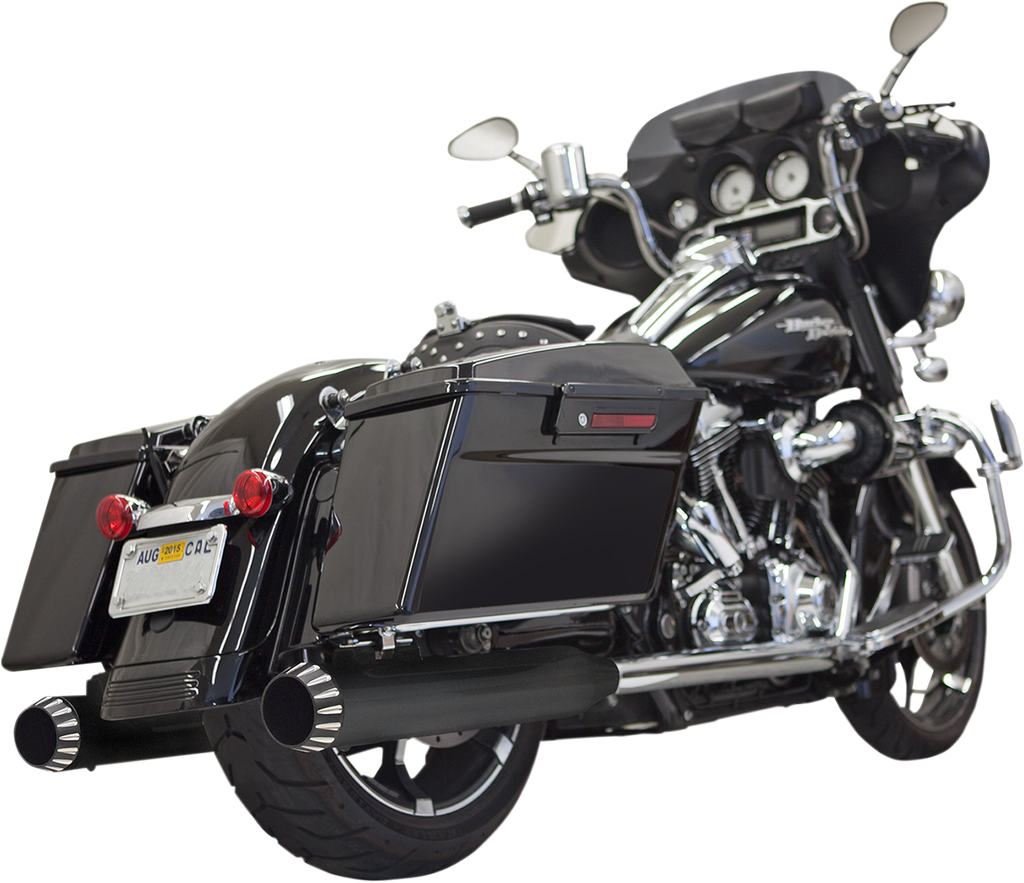Bassani Exhaust 4-Inch QNT Mufflers with Silencer Chamber – Black (Part Number 1F7QNT5B)