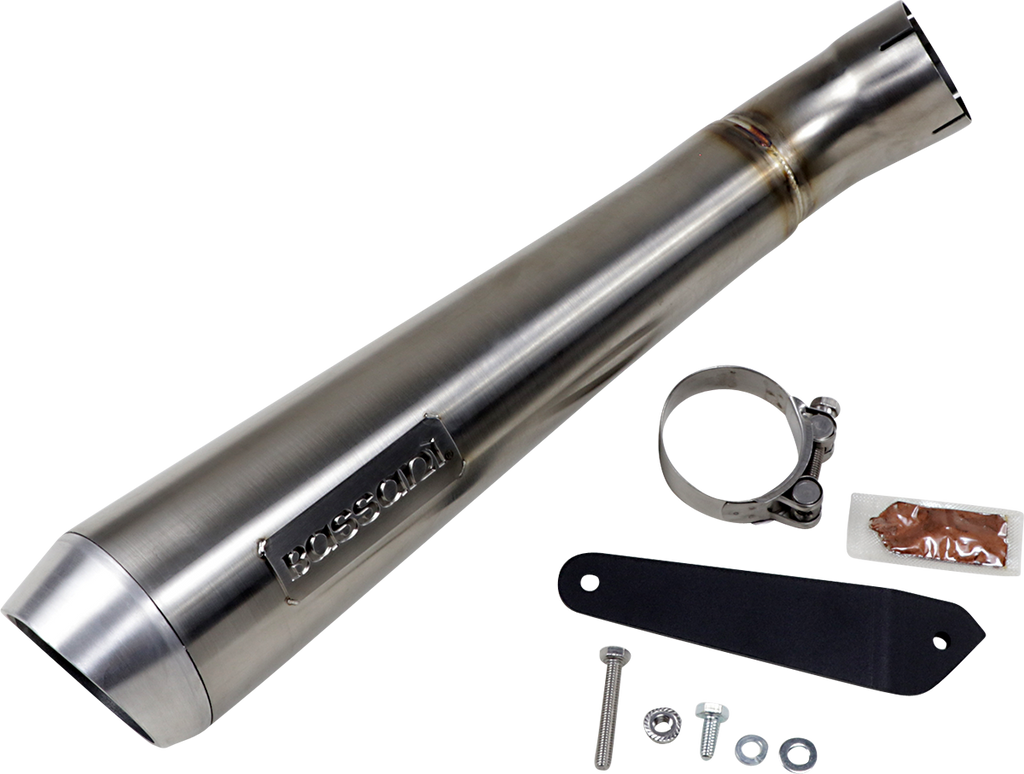 Bassani Xhaust Short Megaphone Muffler Without Catalytic Converter, Low Mount – 8F127SS