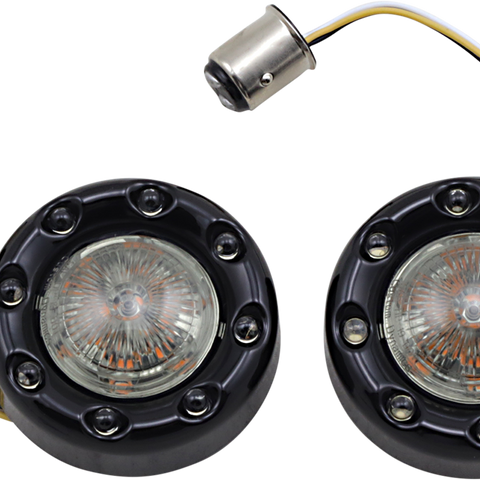 CUSTOM DYNAMICS Bullet Turn Signal 1157 - Black with Smoke Lens PB-BR-AW-57-BS