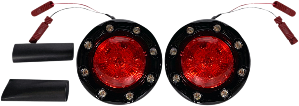 CUSTOM DYNAMICS ProBEAM® Bullet Ringz™ LED Turn Signals - Black/Red PB-BR-RR-IND-BR