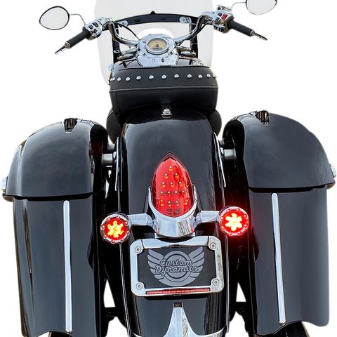 CUSTOM DYNAMICS ProBEAM Bullet Ringz LED Turn Signals - Chrome Red PB-BR-RR-IND-CR