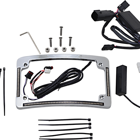 CUSTOM DYNAMICS Radius Chrome License Plate Frame TF05-BCM-C with LED Lighting