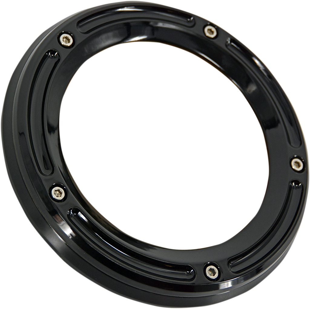 TRASK Assault Derby Cover with Window - Gloss Black for Touring and Trike TM-0041BK