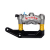 Titanium Gray Brembo 108mm GP4-RS Monobloc Caliper with Gold 29mm Spacers and Black Radial Bracket