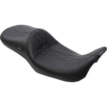 LE PERA Maverick Daddy Long Legs Seat LK-957DLHR2 for Harley FL 2008-2022, Black with Black HR Inlay - Team Dream Rides