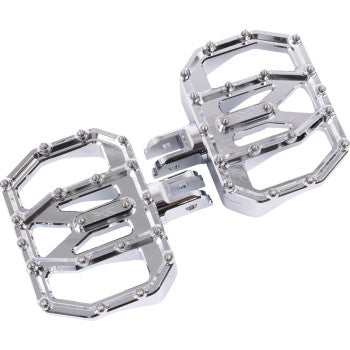 THRASHIN SUPPLY CO. Mini Aggressor Floorboards Chrome - Front TSC-2031-3-SF - Team Dream Rides