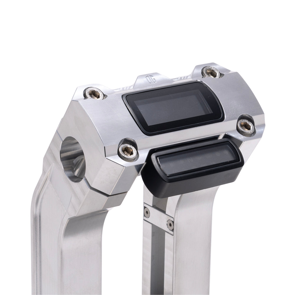 OG Aluminum 10.5 inch Pull Back Risers with Aluminum Digital Gauge Cut Out Top Clamp