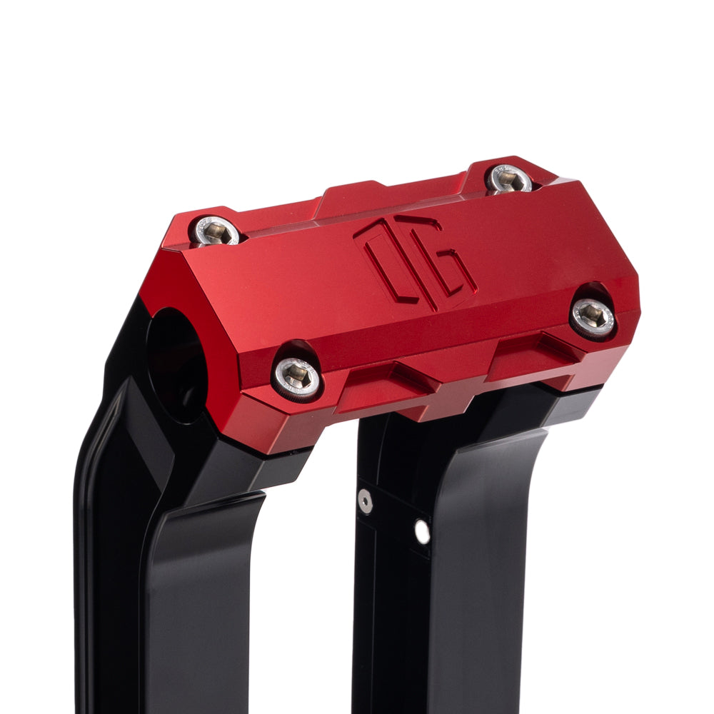 OG Black 10.5 inch Pull Back Risers with Red Standard Top Clamp