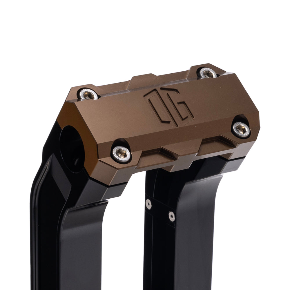 OG Black 10.5 inch Straight Risers with Bronze Standard Top Clamp