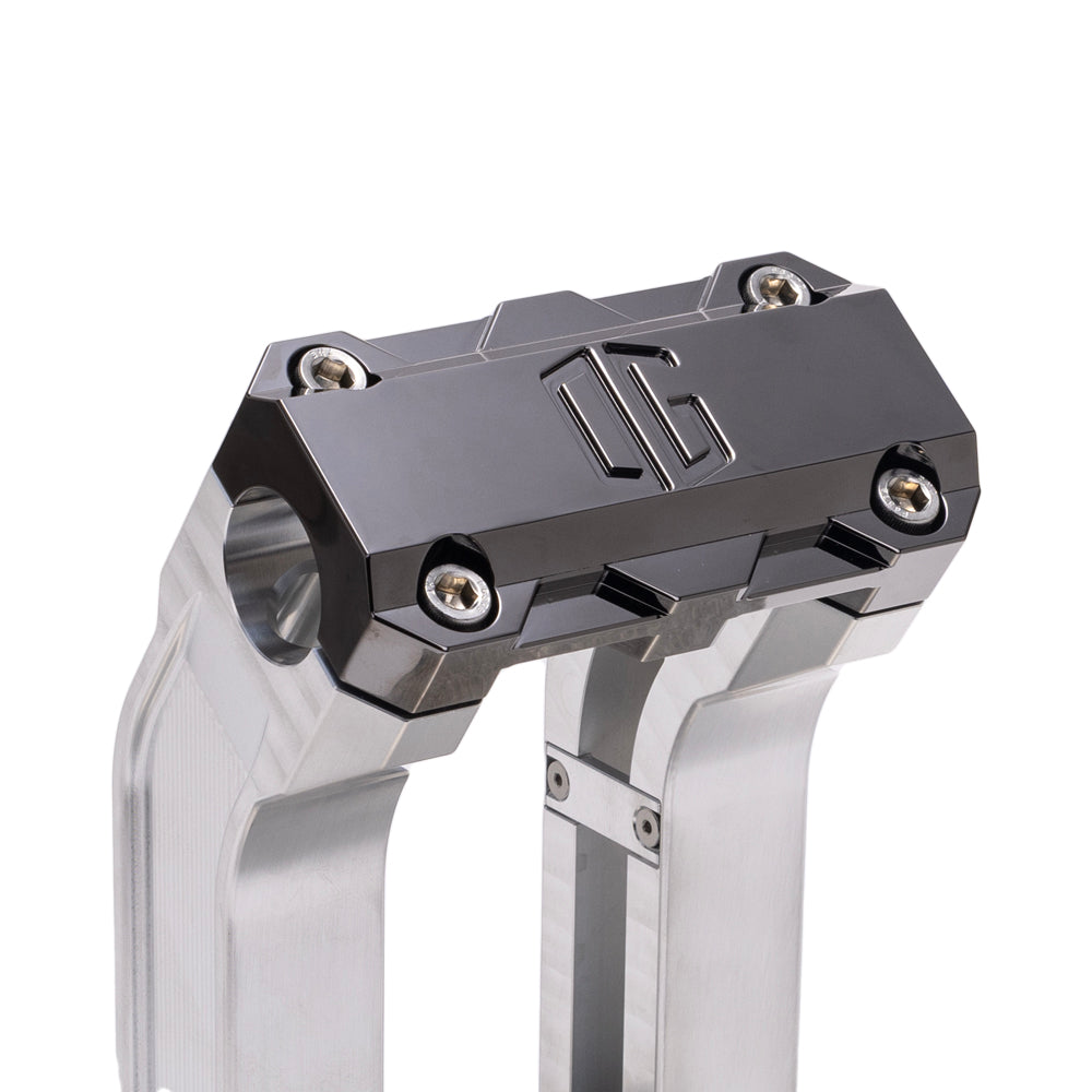 OG Aluminum 6.5 inch Pull Back Risers with Black Chrome Standard Top Clamp