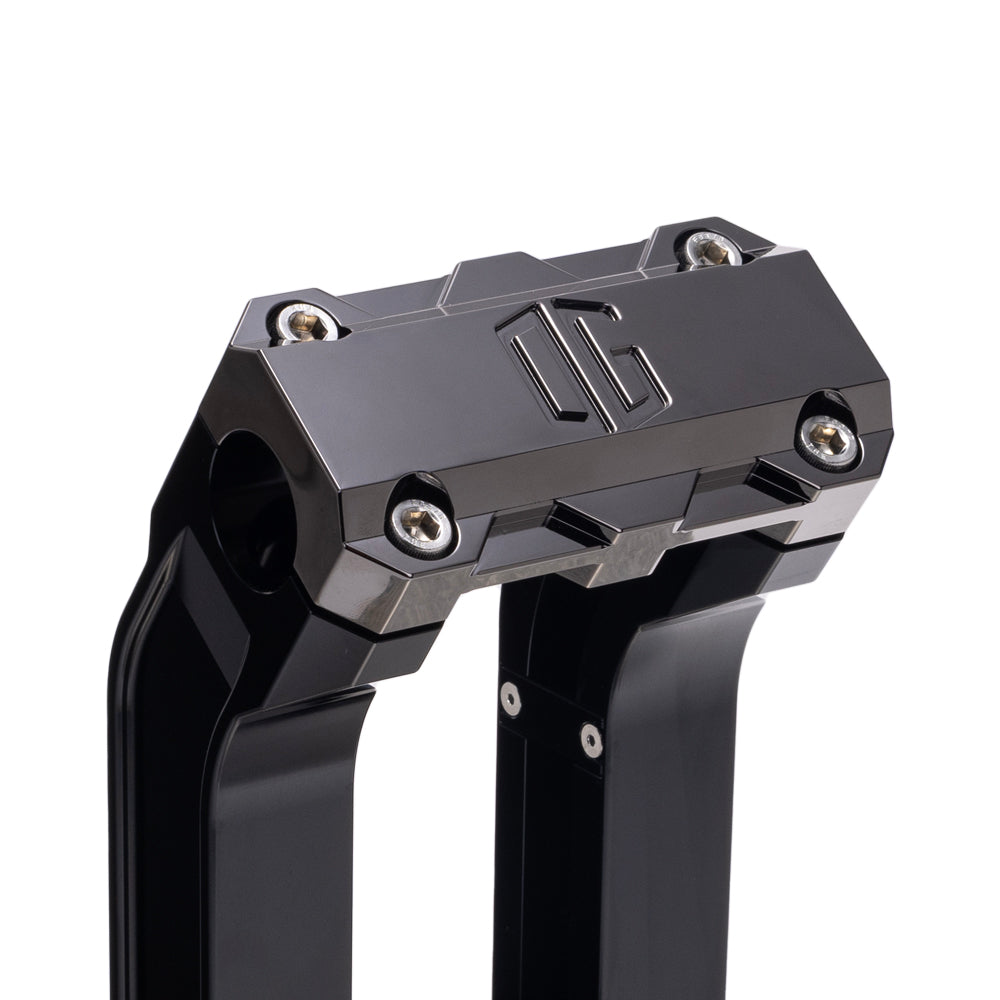 OG Black 6.5 inch Pull Back Risers with Black Chrome Standard Top Clamp