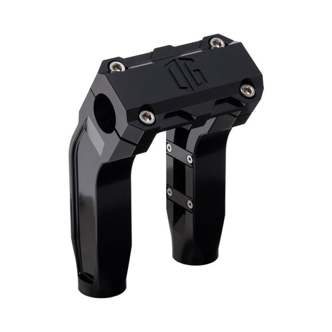 OG Black 6.5 inch Pull Back Risers with Black Standard Top Clamp