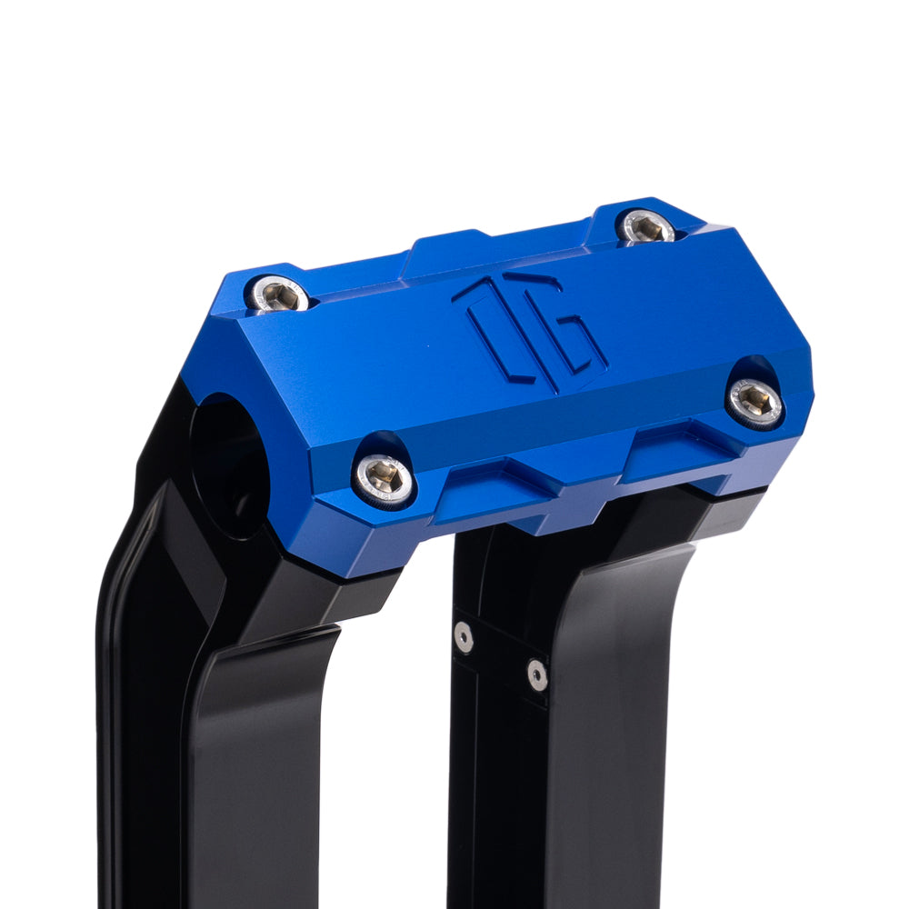 OG Black 6.5 inch Pull Back Risers with Blue Standard Top Clamp