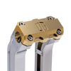 OG Chrome 6.5 inch Pull Back Risers with Gold Plating Standard Top Clamp