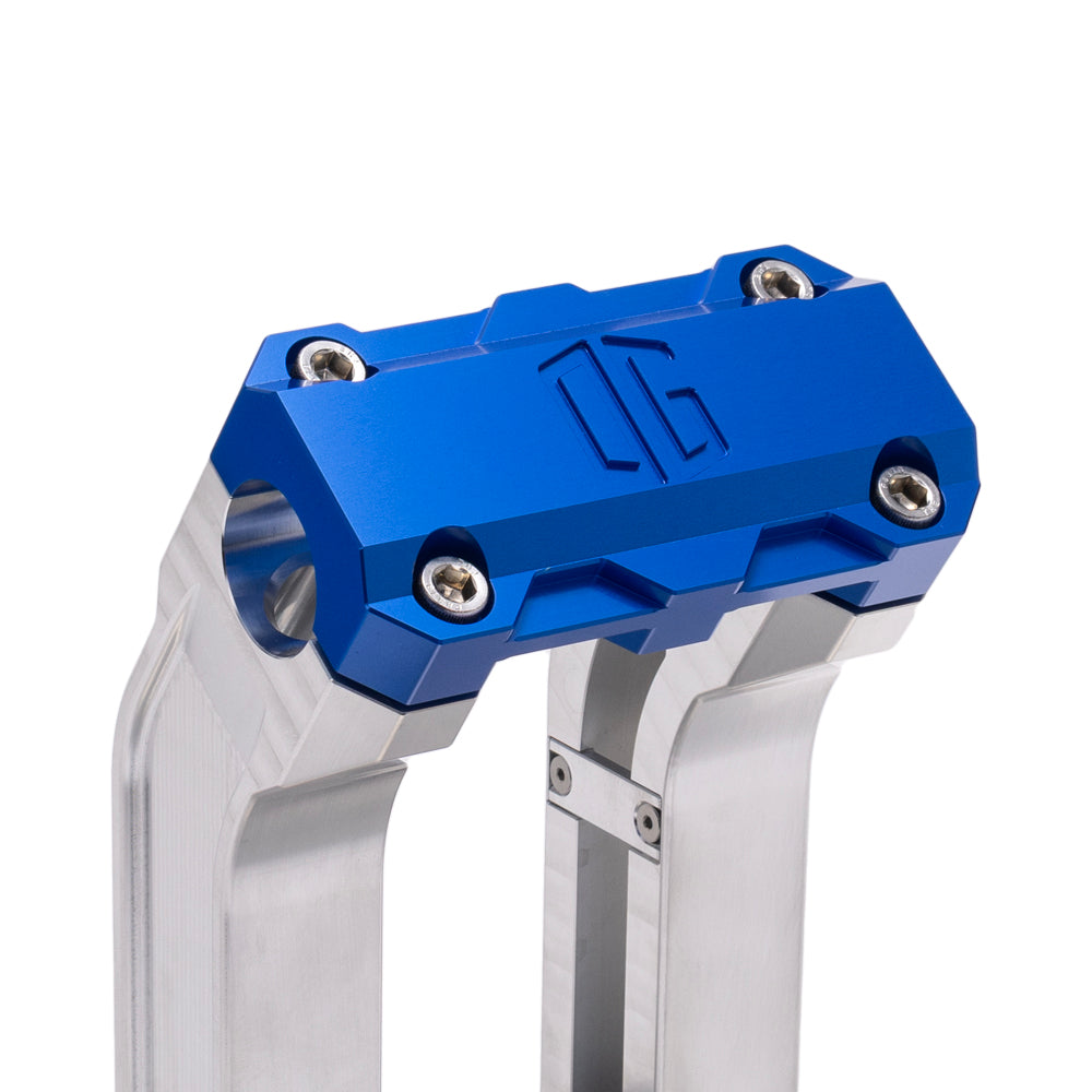OG Aluminum 6.5 inch Straight Risers with Blue Standard Top Clamp