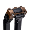 OG Black 6.5 inch Straight Risers with Bronze Digital Gauge Cut Out Top Clamp