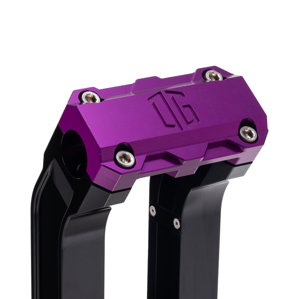 OG Black 6.5 inch Straight Risers with Purple Standard Top Clamp