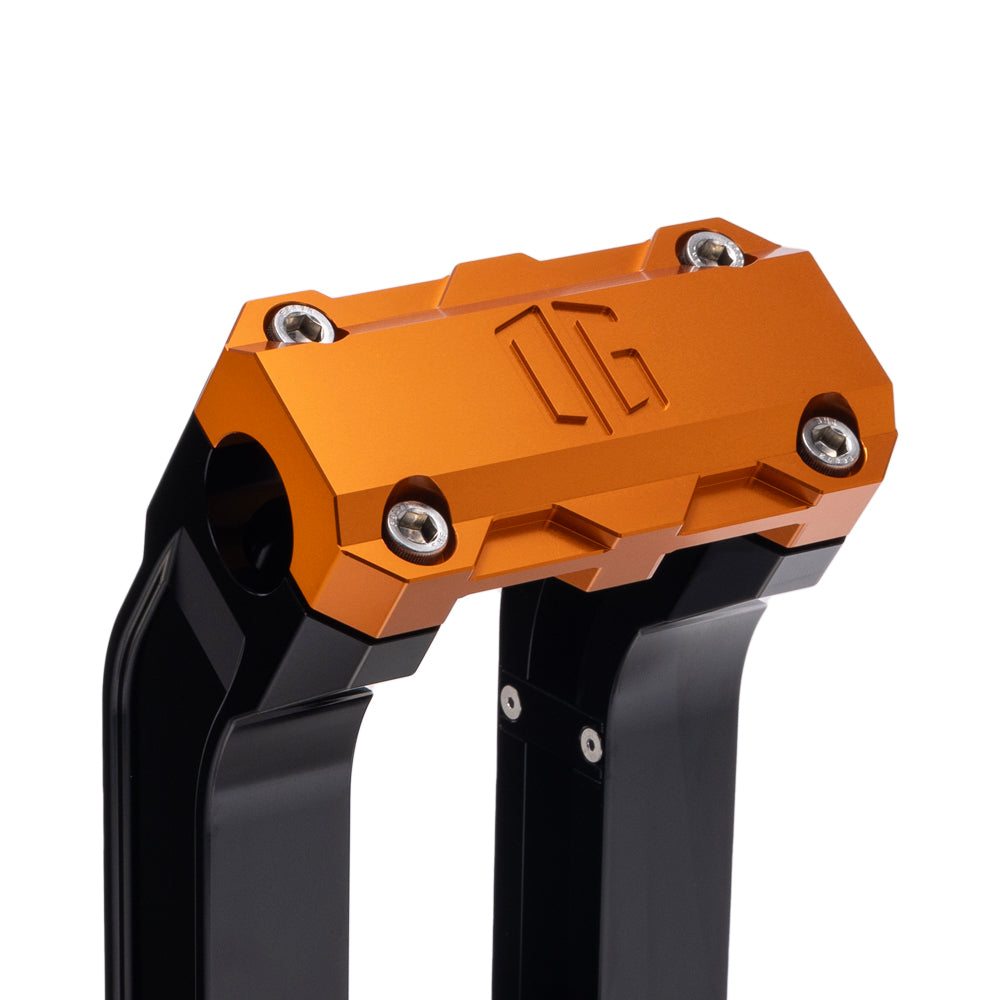 OG Black 6.5 inch Straight Risers with Orange Standard Top Clamp